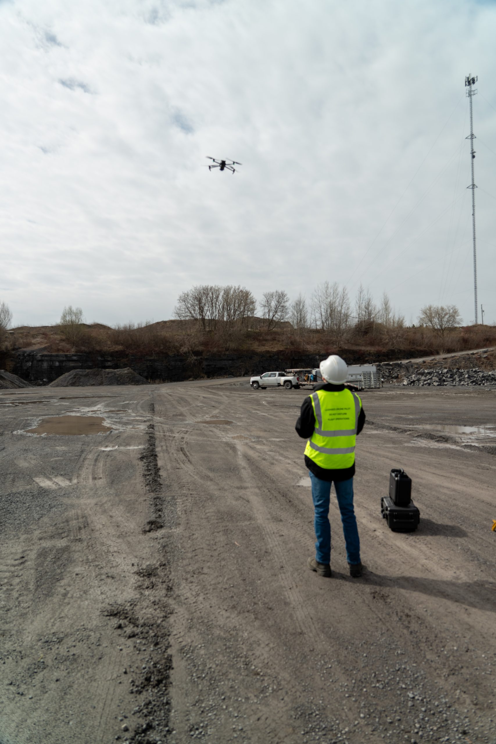 AT Aerials team operating drone equipment